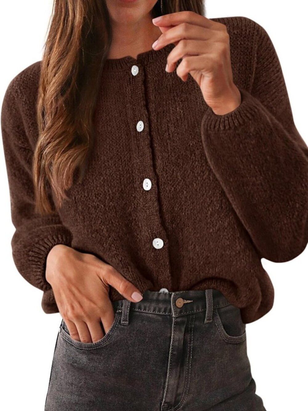 Cozy Long Sleeve Button-Up Cardigan for Women | Stylish Knit Sweater Top